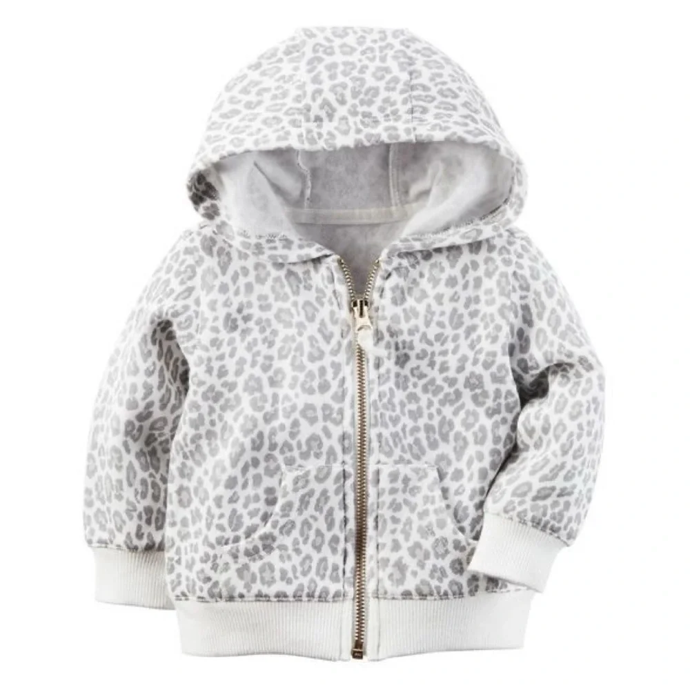 Animal Print Zip Up Hoodie